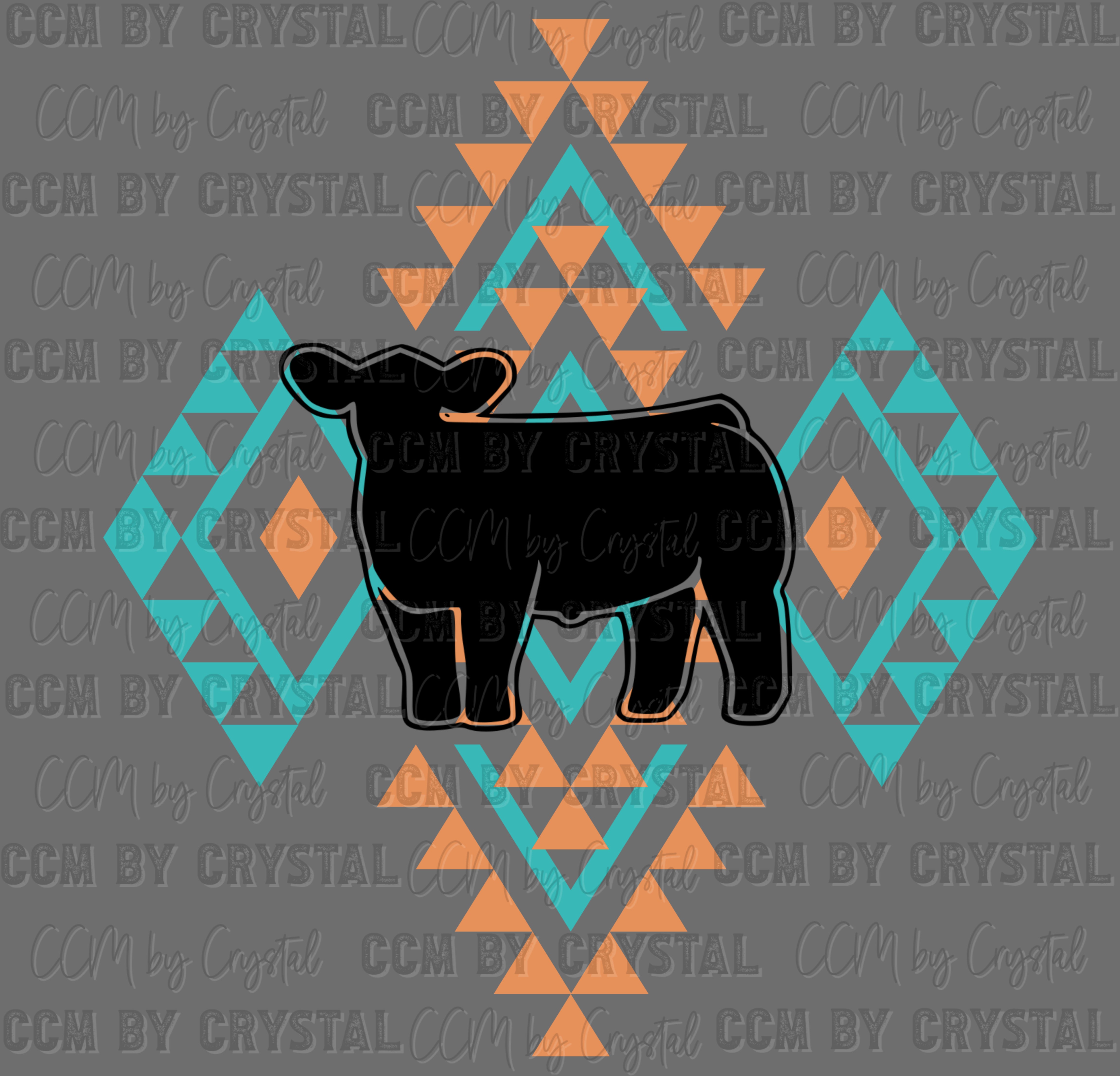 Westen Aztec Cow Rodeo Ready to Press Instant Peel DTF Transfers Subli ...
