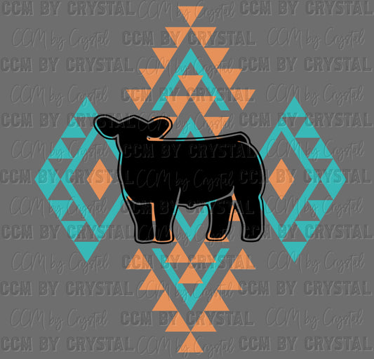 Westen Aztec Cow Rodeo Ready to Press Instant Peel DTF Transfers Sublimation Transfers