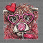Valentines Day Highland Cow Lollipop Ready to Press Instant Peel DTF Transfers Sublimation Transfers