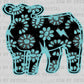 Teal Gem Show Cow Western Rodeo Ready to Press Instant Peel DTF Transfers Sublimation Transfers