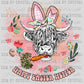 Easter Highland Cow Ready to Press Transfer