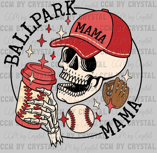 Ball Park Mama Black Ready to Press Transfer