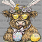 Highland Cow Easter Eggs Ready to Press Transfer DTF Transfer Sublimation Transfer