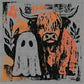 Cow with Ghost Fall Autumn Ready to Press Transfer DTF Transfer Sublimation Transfer