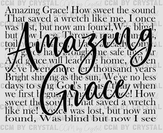 Amazing Grace Black Ready to Press Transfer