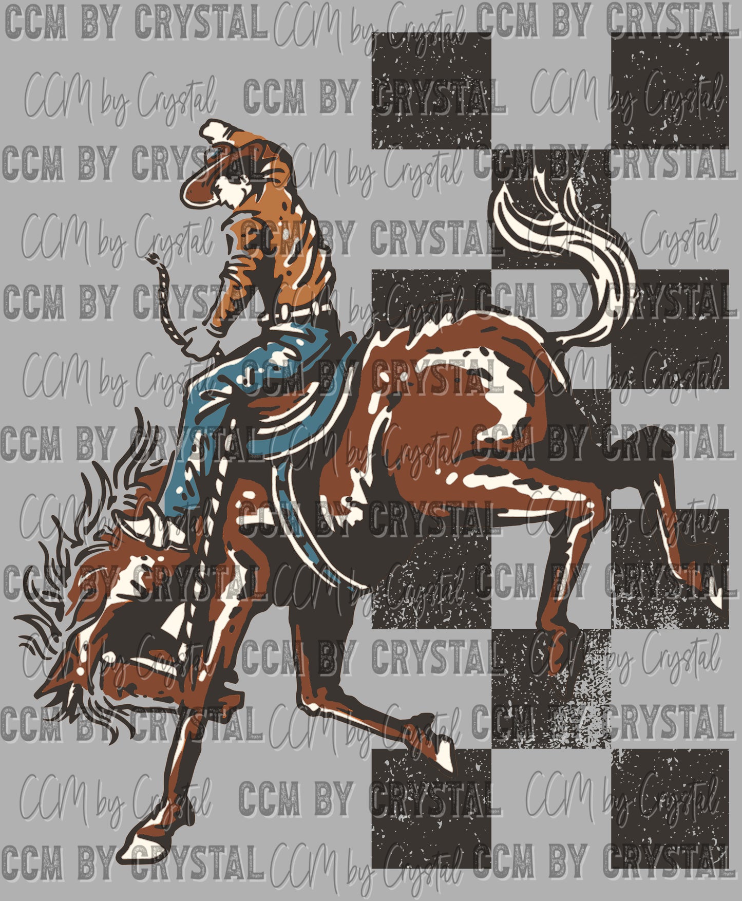 Cowboy Western Rodeo Ready to Press Transfer DTF Transfer Sublimation Transfer