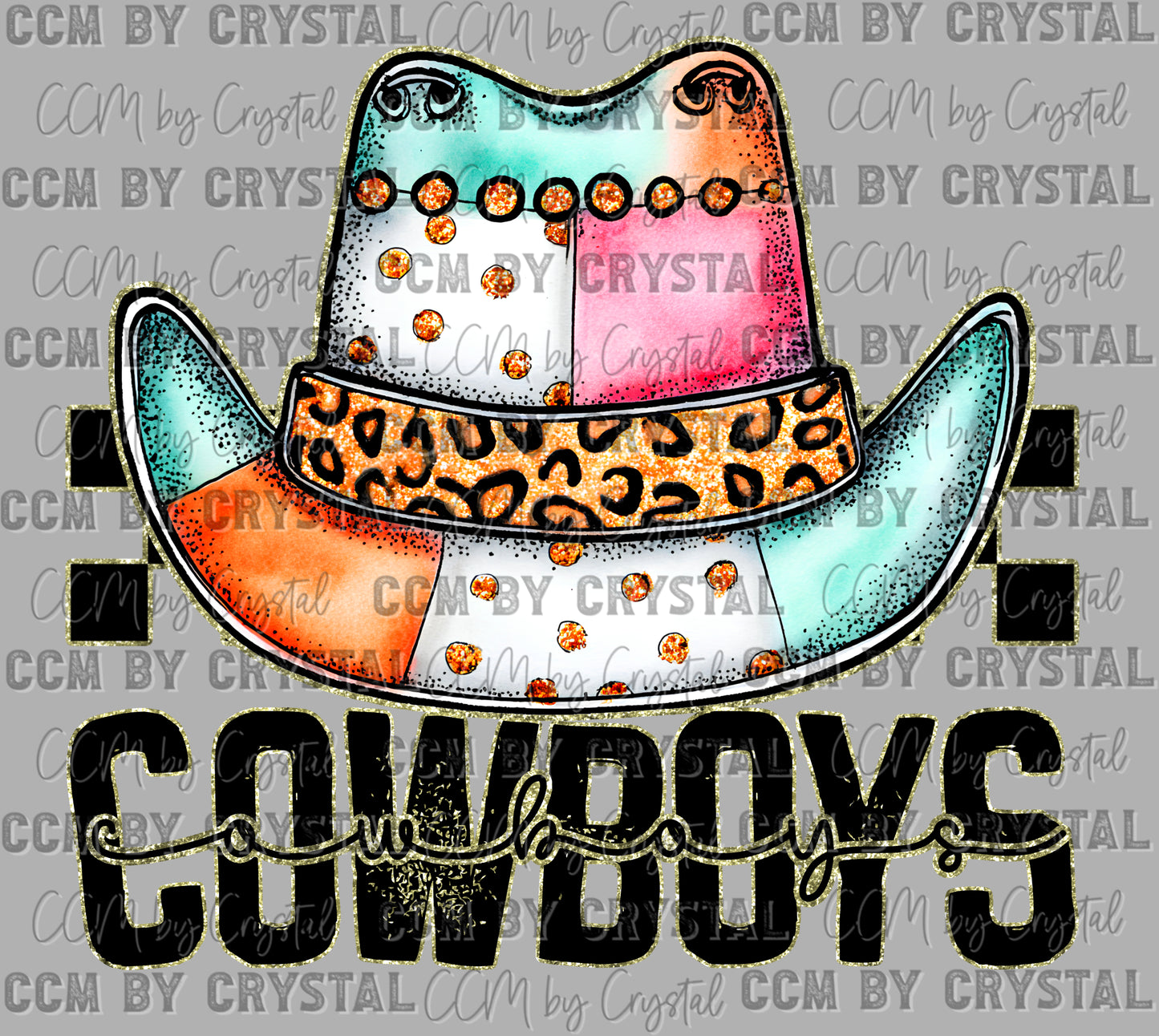 Cowboys Cartoon Mascot Ready to Press Transfer DTF Transfer Sublimation Transfer