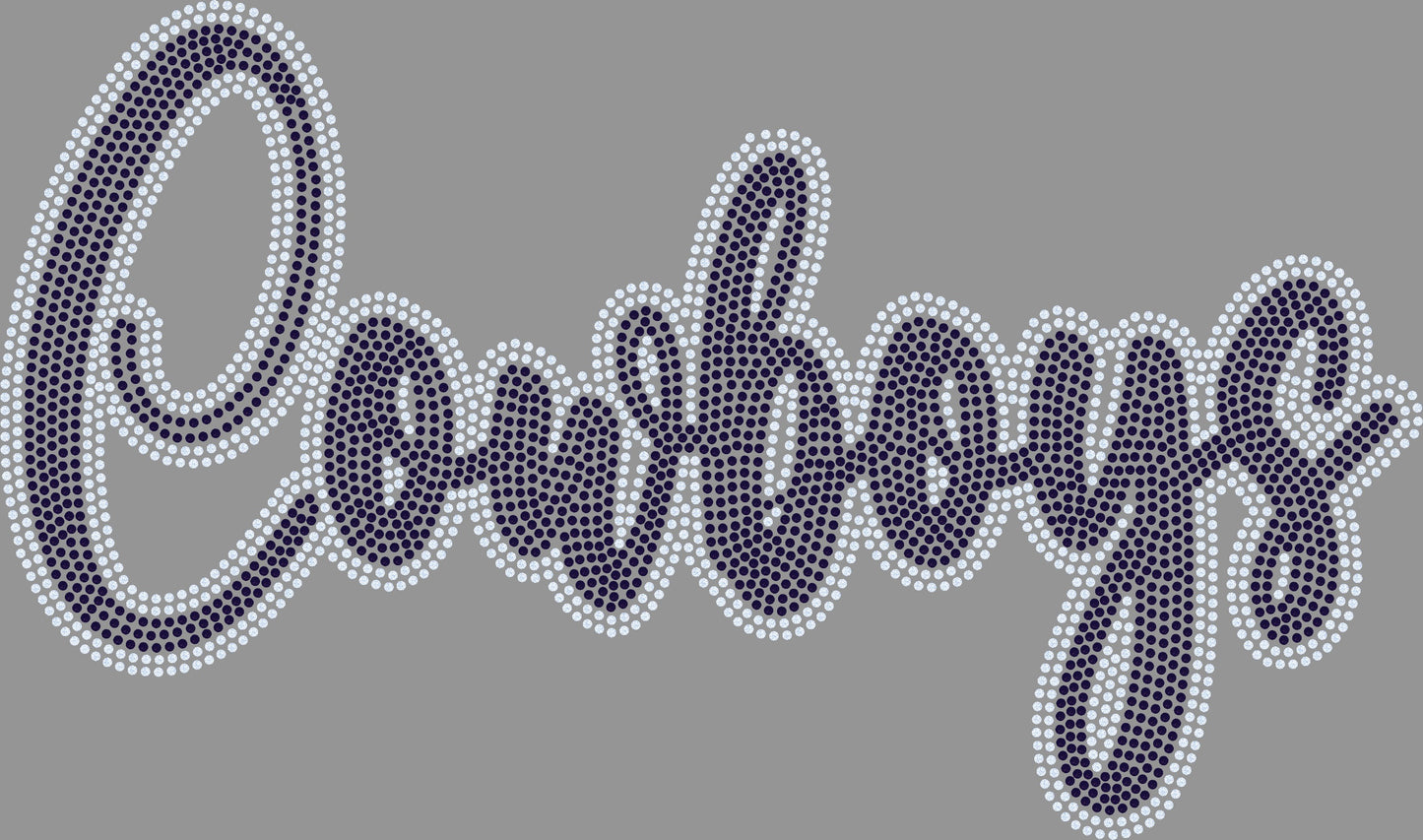 Cowboys 2-Color Approximately 11" wide Spangle Transfer