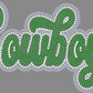 Cowboys 3 Color Approximately 11" wide Spangle Transfer