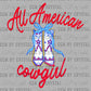 All American Cowgirl Patriotic 4th of July Ready to Press Instant Peel DTF Transfers Sublimation Transfers