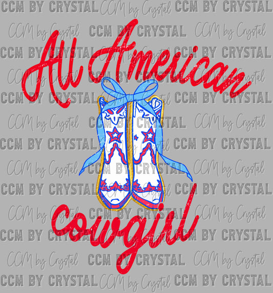 All American Cowgirl Patriotic 4th of July Ready to Press Instant Peel DTF Transfers Sublimation Transfers