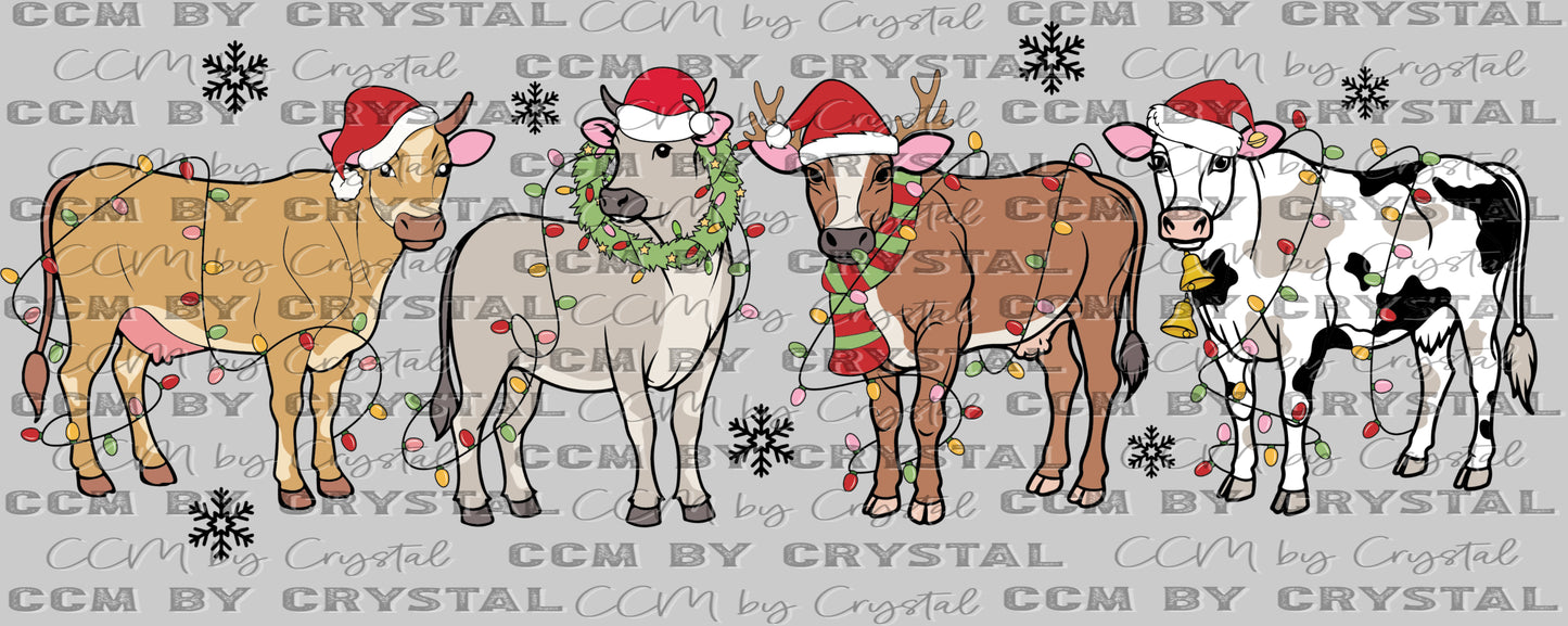 Christmas Cows Ready to Press Transfer DTF Transfer Sublimation Transfer