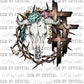 Western Cow Skull with Crosses Ready to Press Transfer