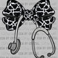 Cow Print Stethoscope Bow Nurse Ready to Press Transfer DTF Transfer Sublimation Transfer