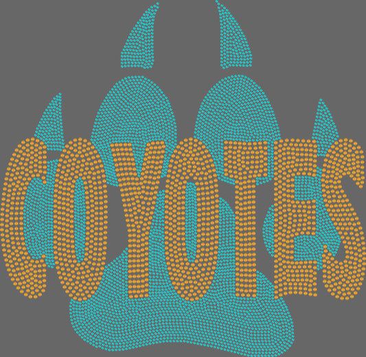 Coyotes Paw 2-Color Approximately 11" wide Spangle Transfer