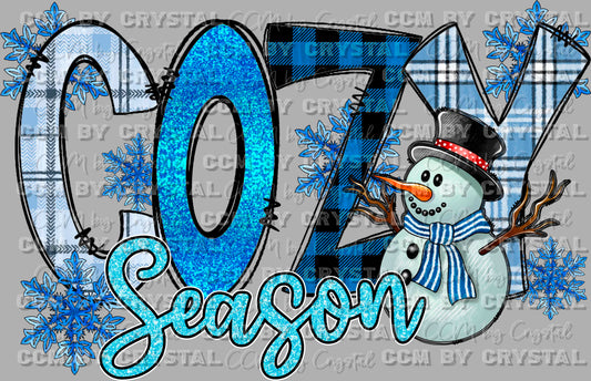 Cozy Season Winter Snowman Ready to Press Transfer DTF Transfer Sublimation Transfer