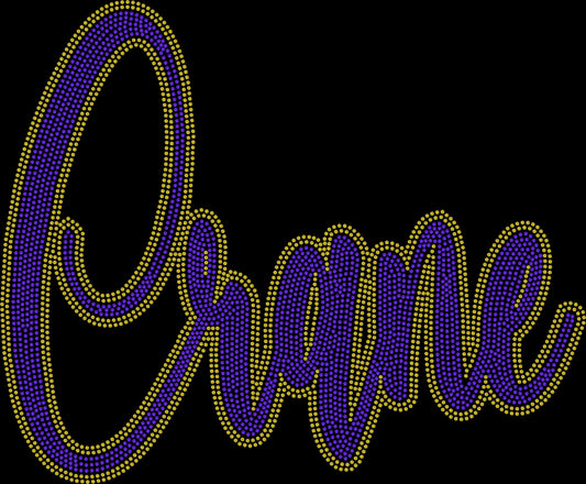 Custom Personalized Name/Mascot Script 11" 2- Color Spangle Transfer