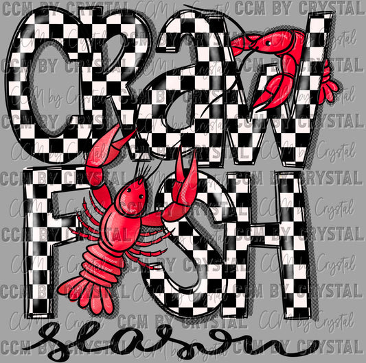 Crawfish Season Checkered Ready to Press Transfer DTF Transfer Sublimation Transfer