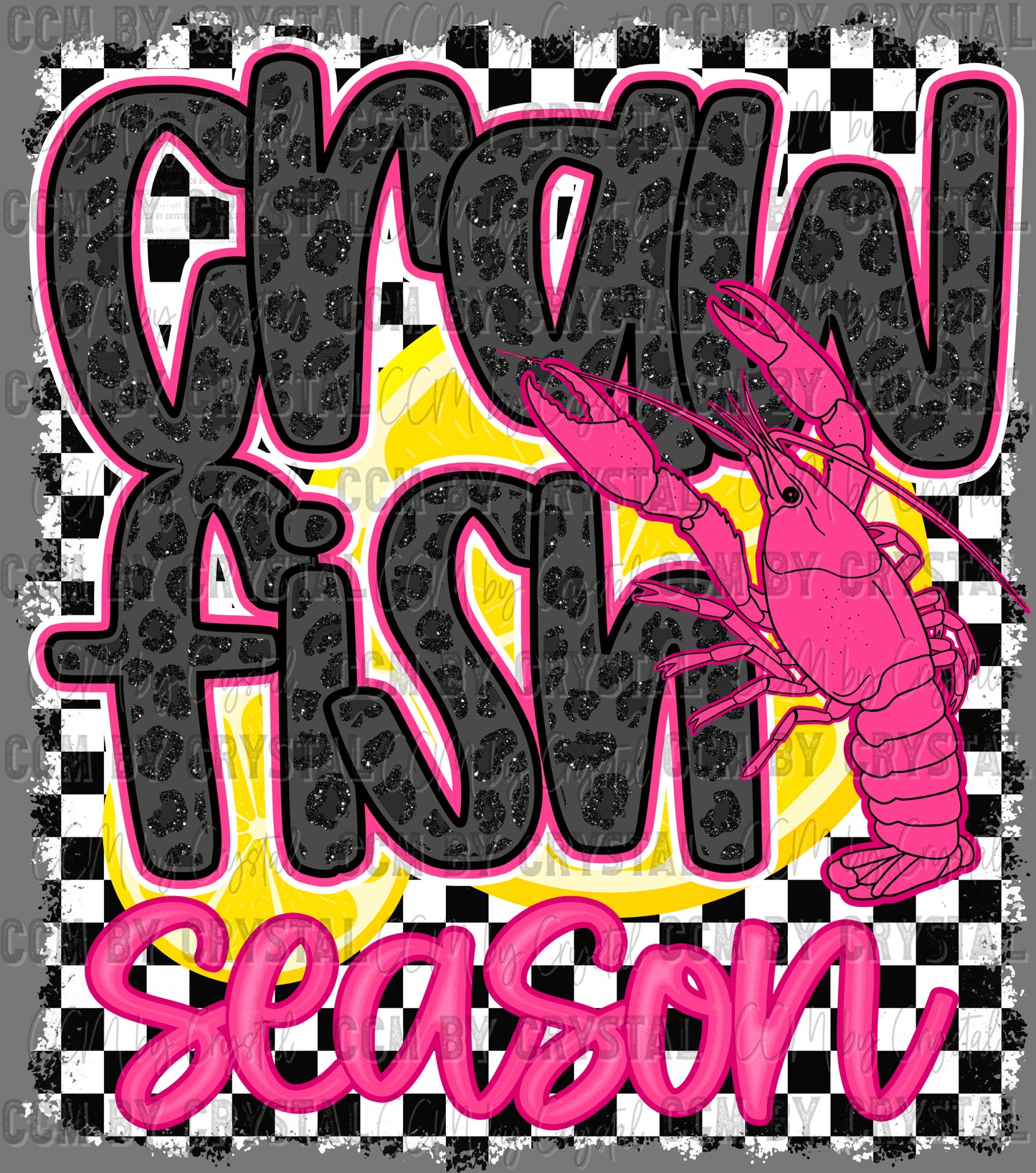Crawfish Season Checkered Ready to Press Transfer DTF Transfer Sublimation Transfer