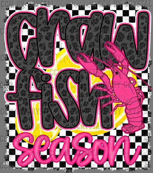 Crawfish Season Checkered Ready to Press Transfer DTF Transfer Sublimation Transfer