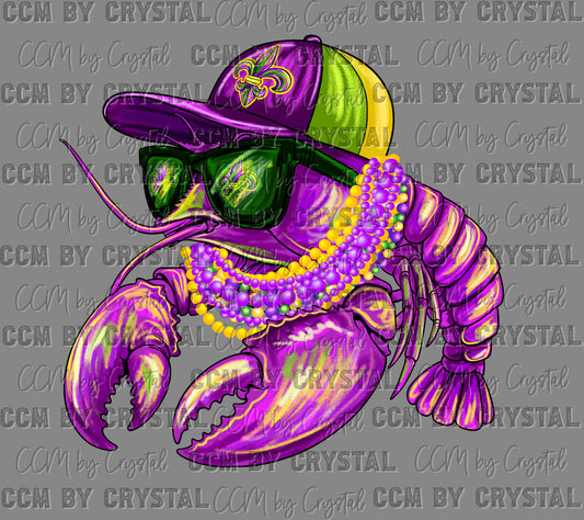 Mardi Gras Crawfish Ready to Press Instant Peel DTF Transfers Sublimation Transfers