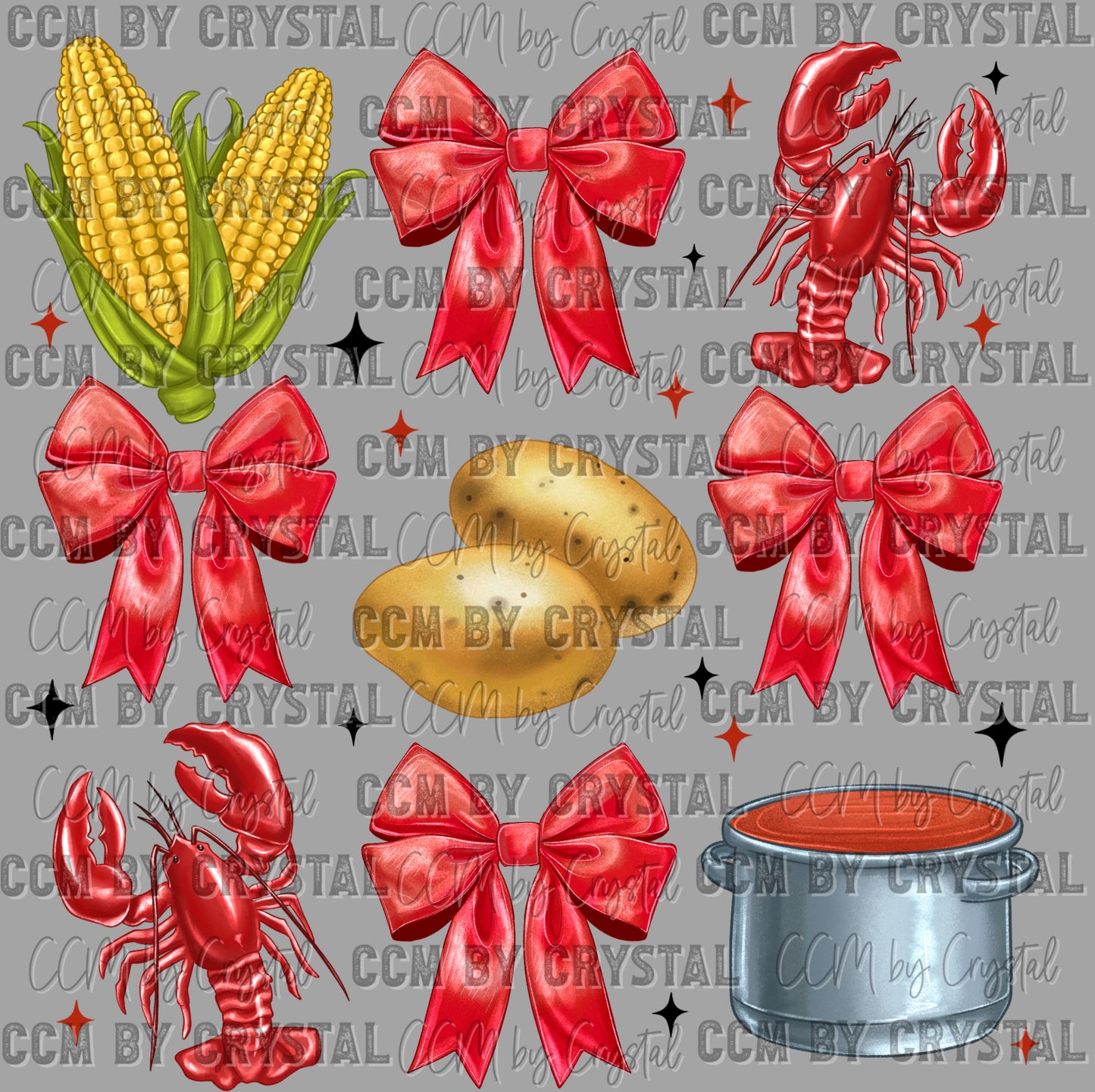 Crawfish Boil Coquette Ready to Press Transfer DTF Transfer Sublimation Transfer