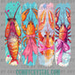 Crawfish Brushstrokes Ready to Press Transfer DTF Transfer Sublimation Transfer