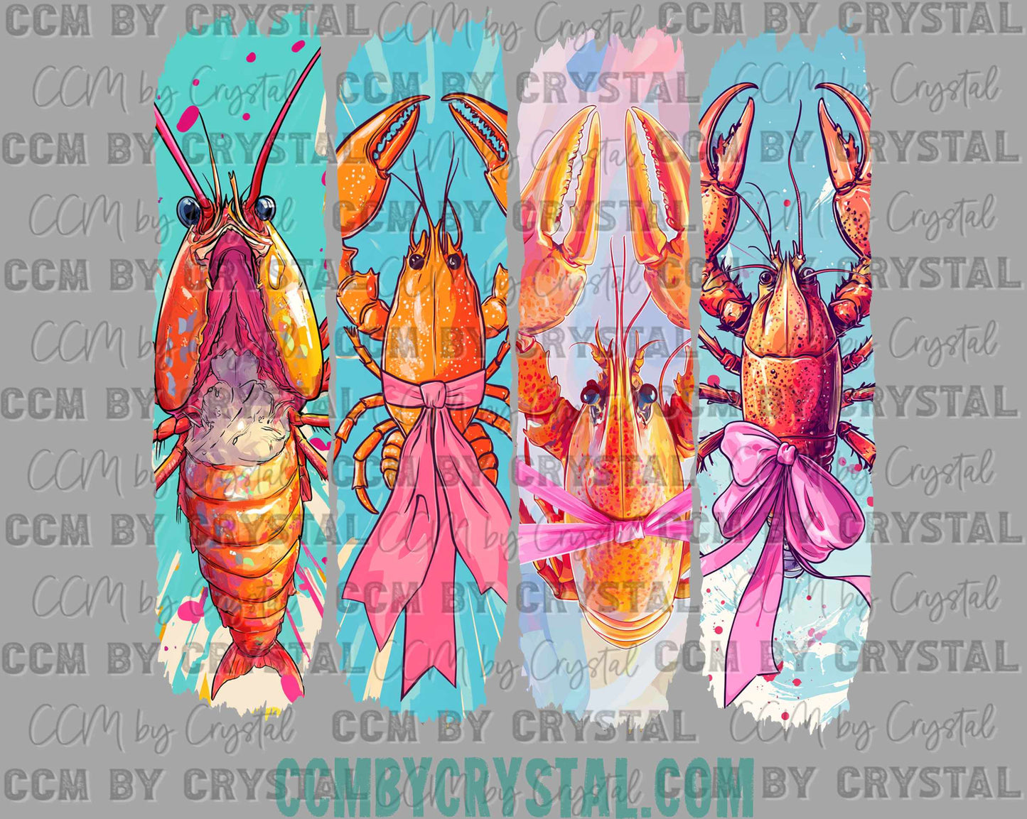 Crawfish Brushstrokes Ready to Press Transfer DTF Transfer Sublimation Transfer