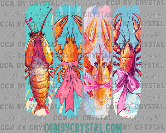 Crawfish Brushstrokes Ready to Press Transfer DTF Transfer Sublimation Transfer