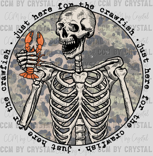 Just Here For The Crawfish Camo Ready to Press Transfer