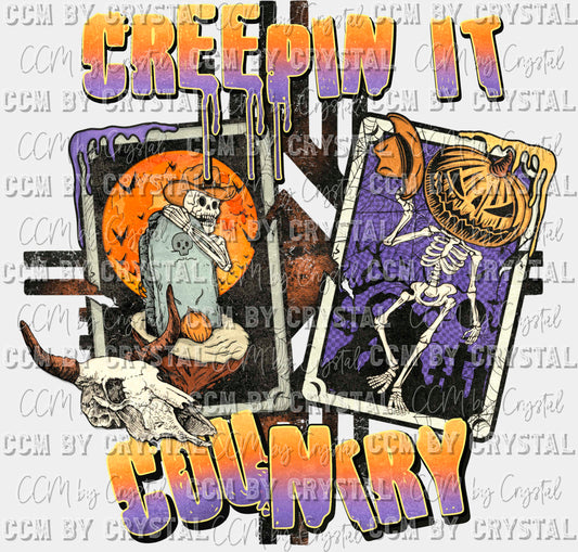 Creepin It Country Halloween Ready to Press Transfer