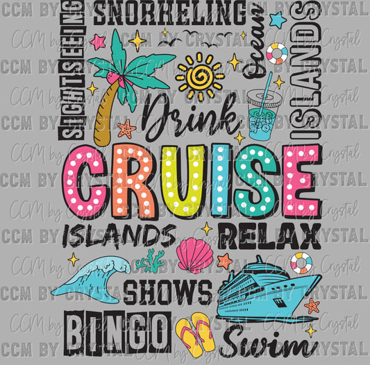 Cruise Summer Ready to Press Transfer DTF Transfer Sublimation Transfer