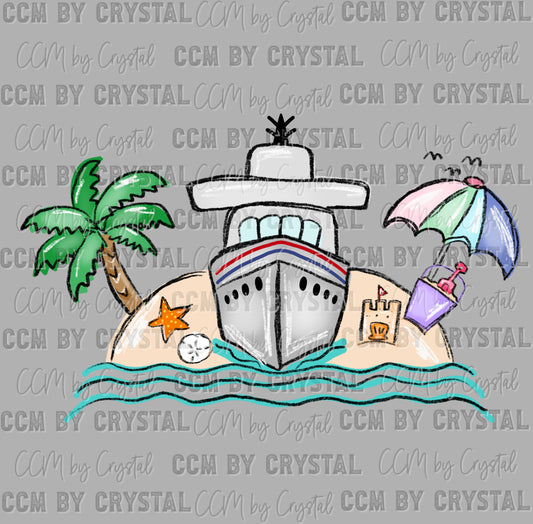 Cruise Summer Ready to Press Transfer DTF Transfer Sublimation Transfer