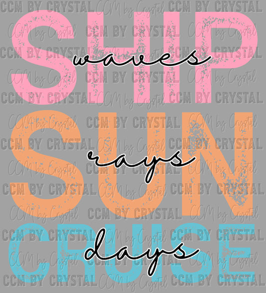 Cruise Days Ready to Press DTF Transfers Sublimation Transfers