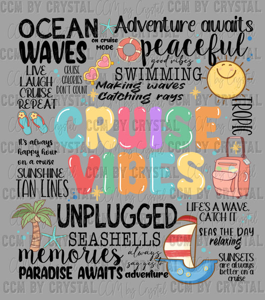 Cruise Vibes Ready to Press DTF Transfers Sublimation Transfers