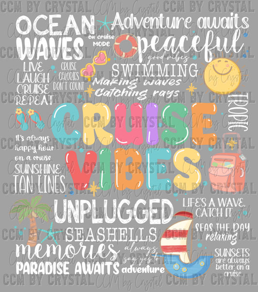 Cruise Vibes Ready to Press DTF Transfers Sublimation Transfers