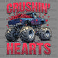 Crushing Hearts Valentines Day Monster Truck Ready to Press DTF Transfers Sublimation Transfers