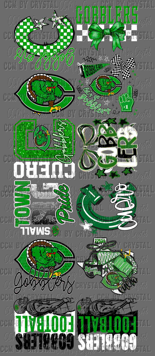 School Approved Adult 11in Cuero Gobblers GANG Sheet 60" DTF Gang Sheet