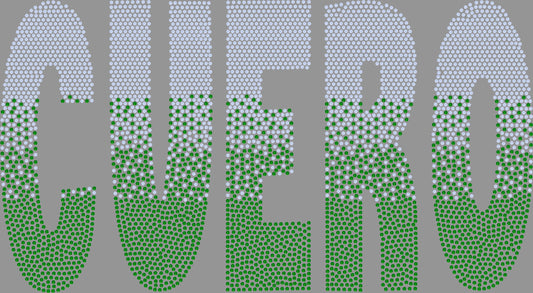 Cuero Ombre 2-Color Approximately 11" wide Spangle Transfer