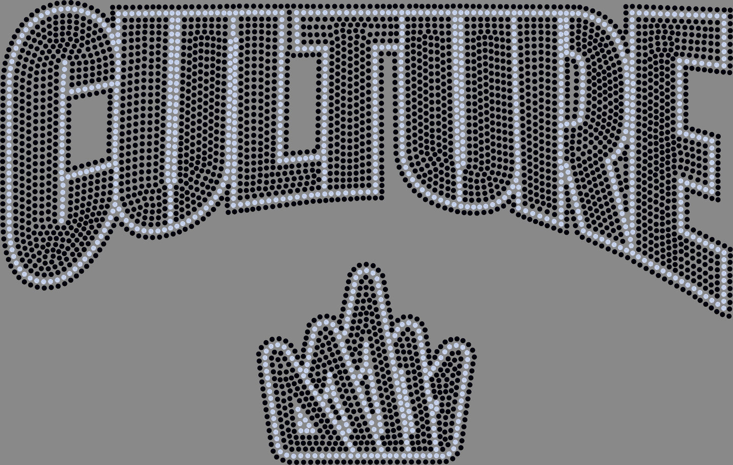 Culture Approximately 11" wide Spangle Transfer