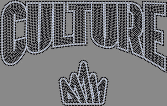 Culture Approximately 11" wide Spangle Transfer