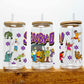 Cartoon UV DTF Transfer 16oz Libby Glass Can Wrap Ready to Apply