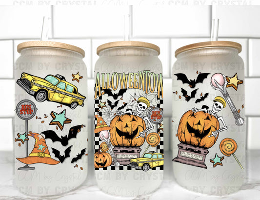 Halloween UV Transfer 16oz Libby Glass Can Wrap Ready to Apply