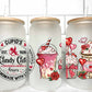 Cupid's Candy Cafe Valentine's Day UV DTF Transfer 16oz Libby Glass Can Wrap Ready to Apply