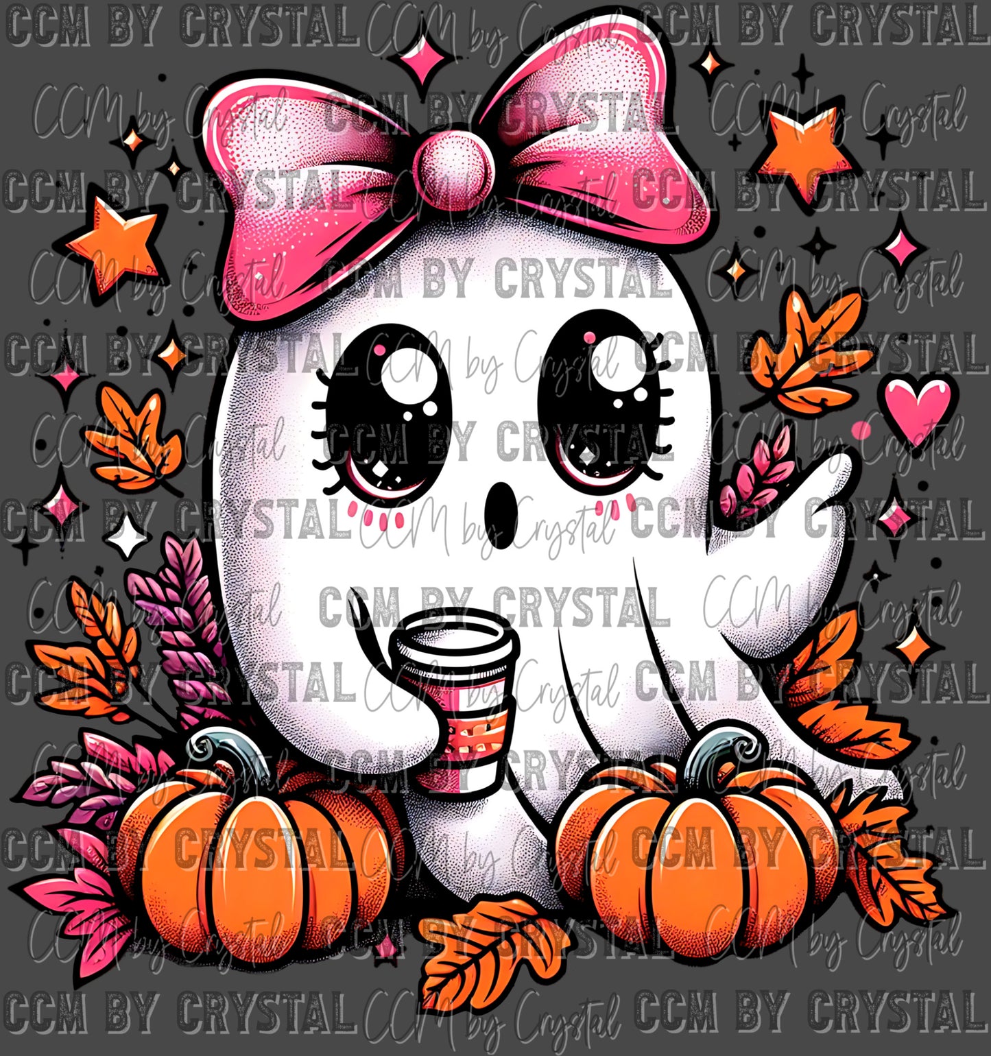 Cute Ghost Halloween Ready to Press Transfer DTF Transfer Sublimation Transfer