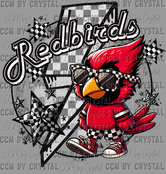Redbirds Cute Mascot Ready to Press Transfer DTF Transfer Sublimation Transfer