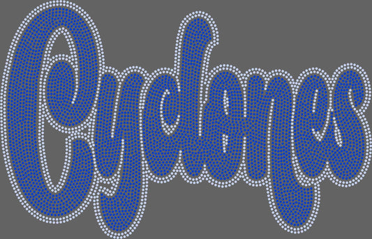 Cyclones 2-Color Approximately 11" wide Spangle Transfer