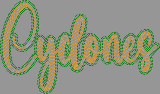 Cyclones 2-Color Approximately 11" wide Spangle Transfer