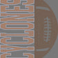 Cyclones Football 3-Color Approximately 11" Wide Spangle Transfer