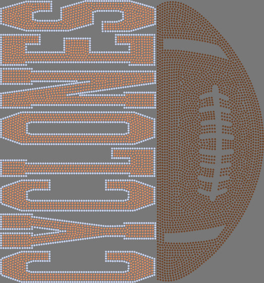 Cyclones Football 3-Color Approximately 11" Wide Spangle Transfer